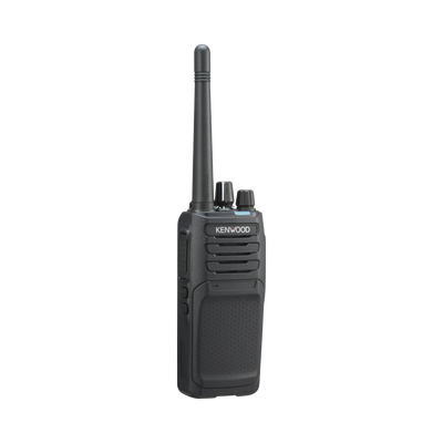 Radio portátil UHF 450-520 MHz, Digital NXDN-Analógico, 5 Watts, 64 Canales, Roaming, Encriptación, GPS, Inc. antena, batería, cargador y clip