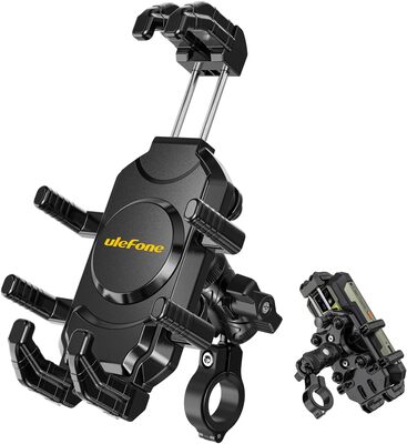 Accesorio Ulefone Armor Mount Pro AM02 Soporte de Manillar con Amortiguador de Vibracion, Giro 360°, Bloqueo de Seguridad y Tornillo Antirrobo. Version AM02 para Telefonos de 5.4 –7.2 de la Serie Armor 30 / 28 / 26 / 24.