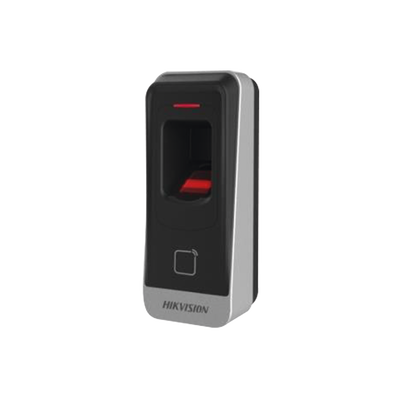Lector esclavo MIFARE IP65 / Huella Digital / Lector de Tarjetas de Proximidad MiFare / RS-485 / Interior y Exterior / Requiere Panel de Control de Acceso Serie DS-K26 y DS-K27