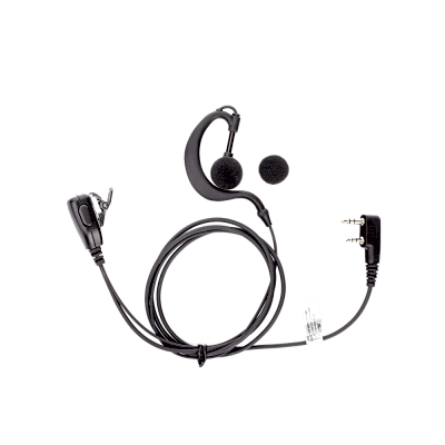 Micrófono - audífono de gancho ajustable al oído con conector de dos pines para KENWOOD Y TXPRO