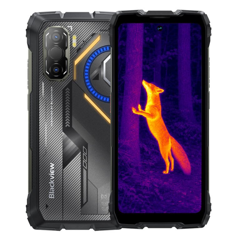 Blackview Rock 3 negro, vista frontal y posterior