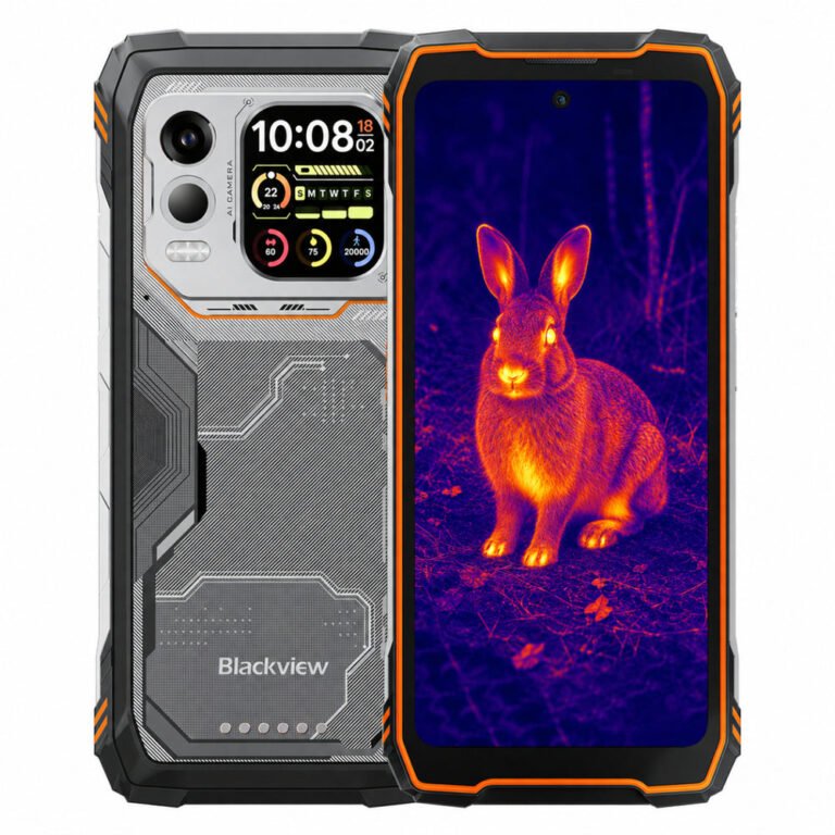 Blackview Xplore 1 Pro naranja, vista frontal y posterior